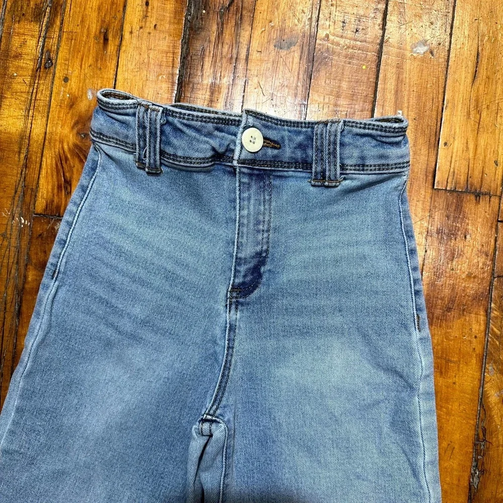 Jessica Simpson Jeans Girls Size 10 Blue Denim Light Wash Mia Wide‎ Leg Classic